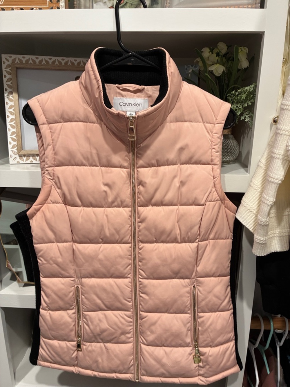 Calvin Klein Blush Quilted Sleeveless Puffer Vest